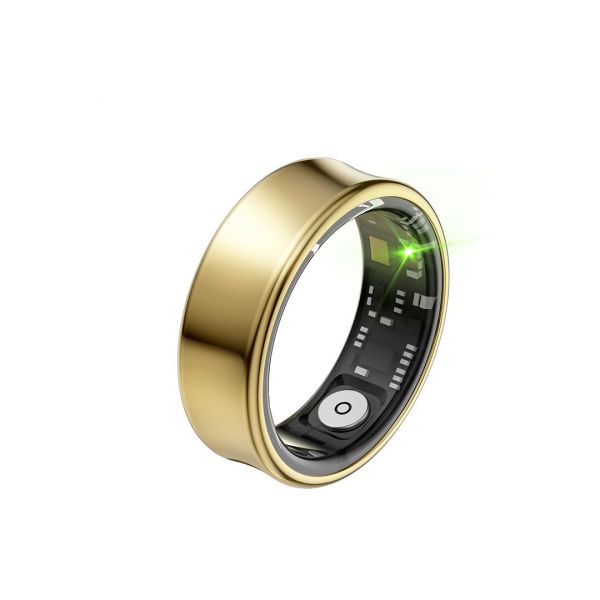 XO RS01 Smart Ring με Παλμογράφο Χρυσό  Μέγεθος 10