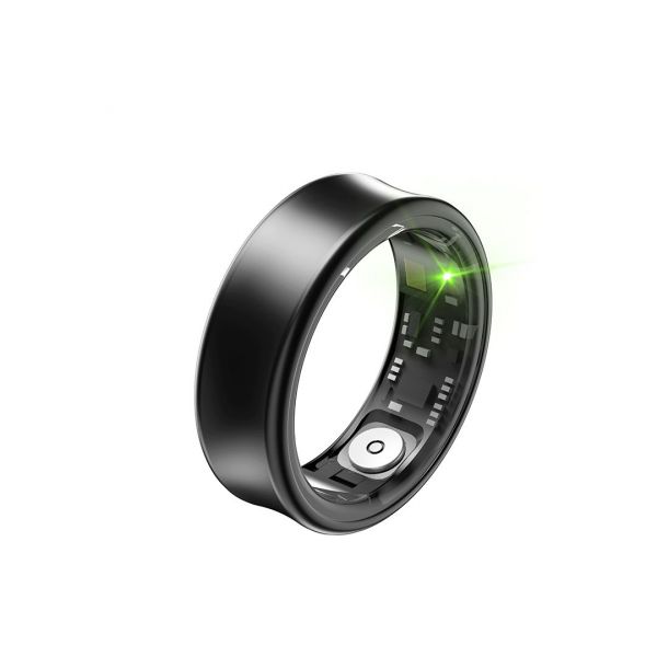 XO RS01 Smart Ring με Παλμογράφο Μαύρο  Μέγεθος 10